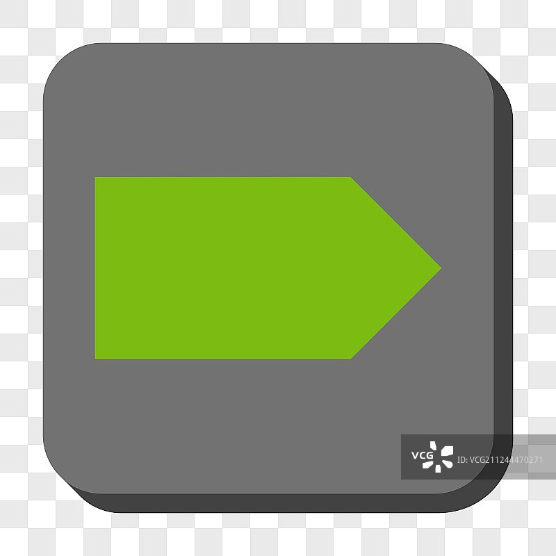 指向右侧的圆角方形按钮图片素材