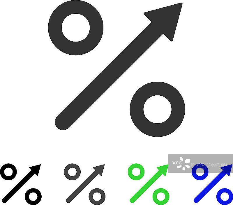 增长百分比扁平图标图片素材