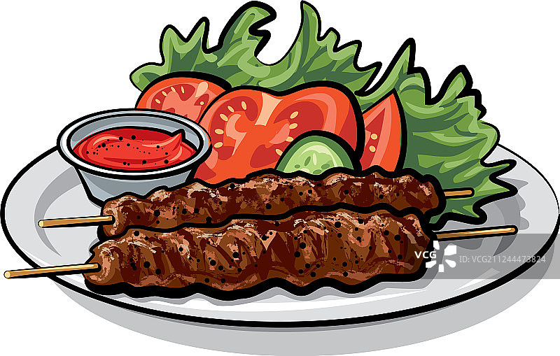 热烤肉串图片素材