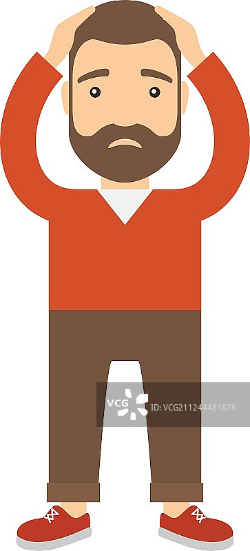 双手抱头的男人图片素材