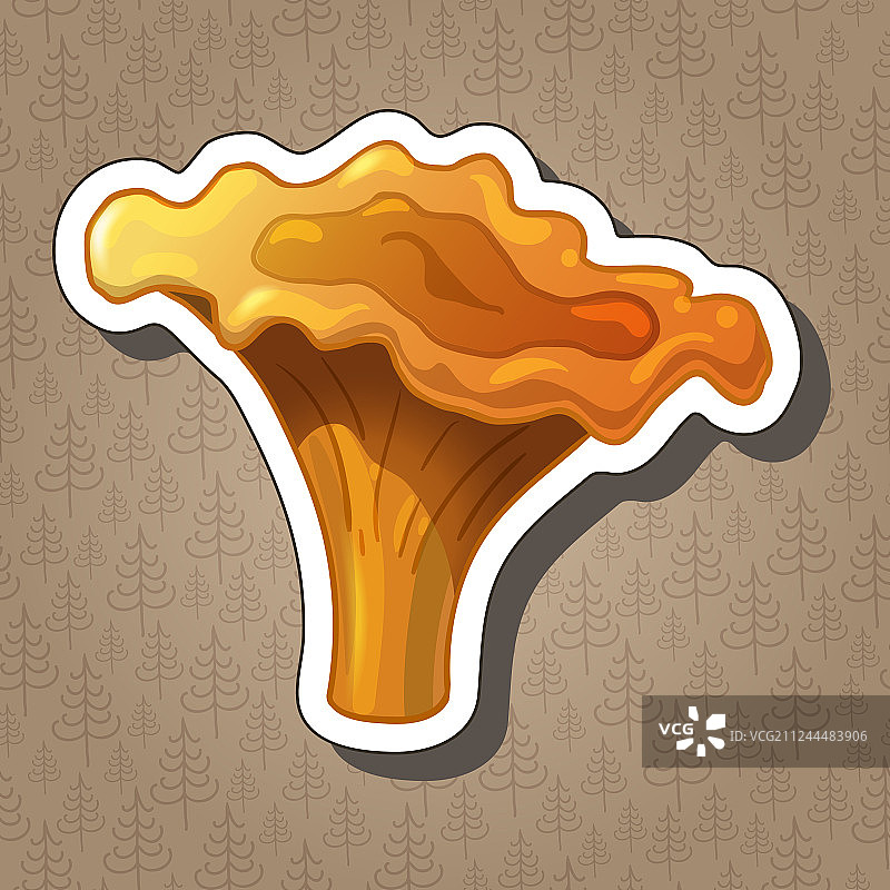 卡通彩色蘑菇可爱贴纸图片素材