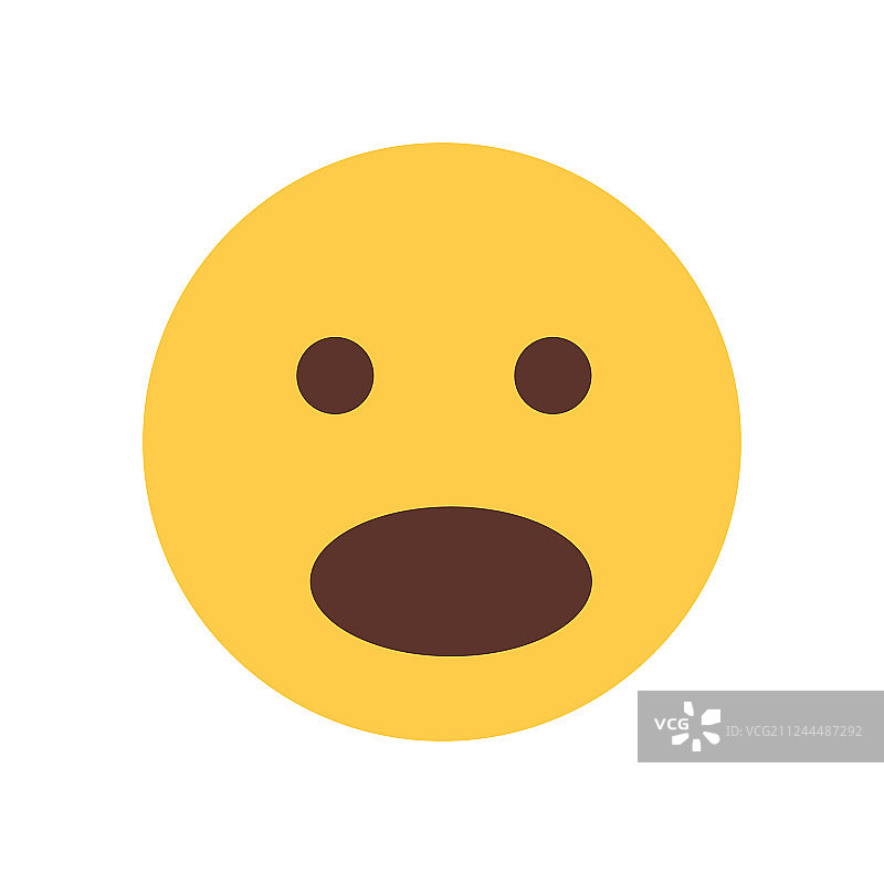 黄色卡通脸震惊表情符号图片素材