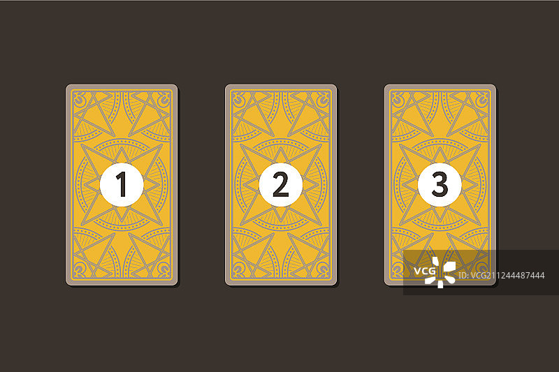 三张塔罗牌牌面朝下图片素材