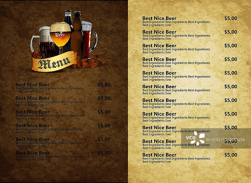 菜单设计图片素材