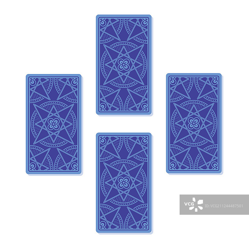 四张塔罗牌背面图片素材