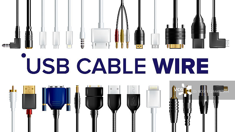 USB数据线手机充电插头图片素材