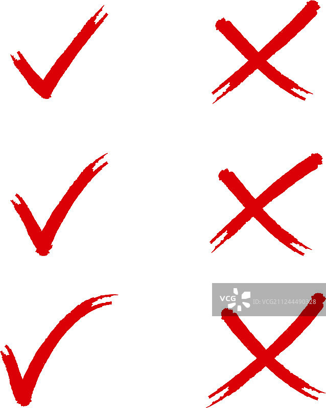 手绘选中标记错误符号草图和叉号图片素材