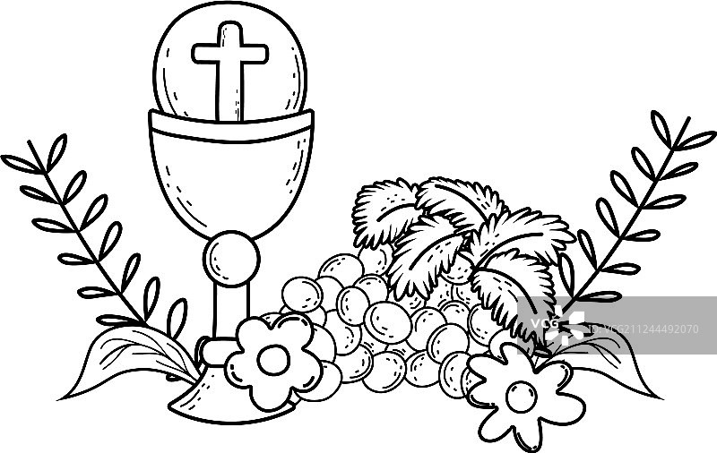 有葡萄的圣餐杯图片素材