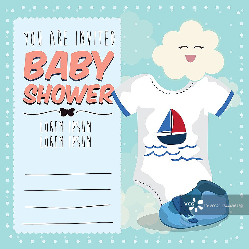 婴儿派对邀请卡设计图片素材