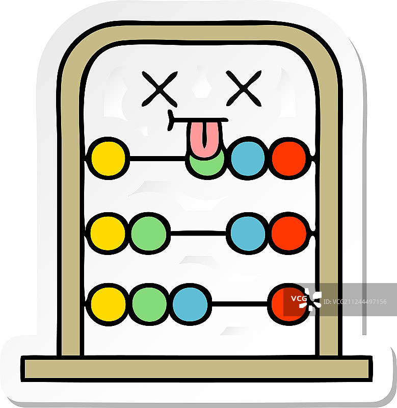 可爱卡通算盘贴纸图片素材