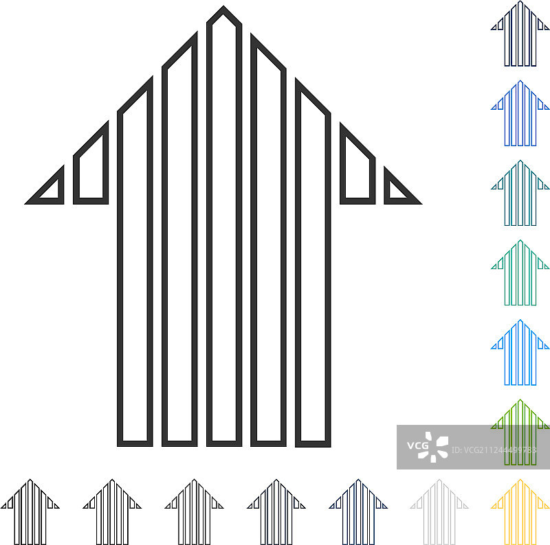 条纹箭头上图标图片素材