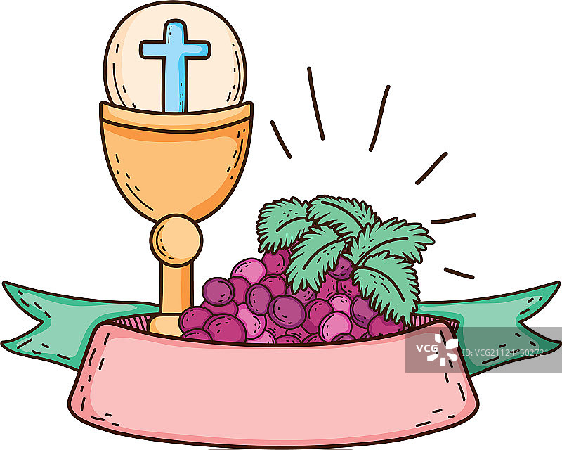 有葡萄的圣餐杯图片素材