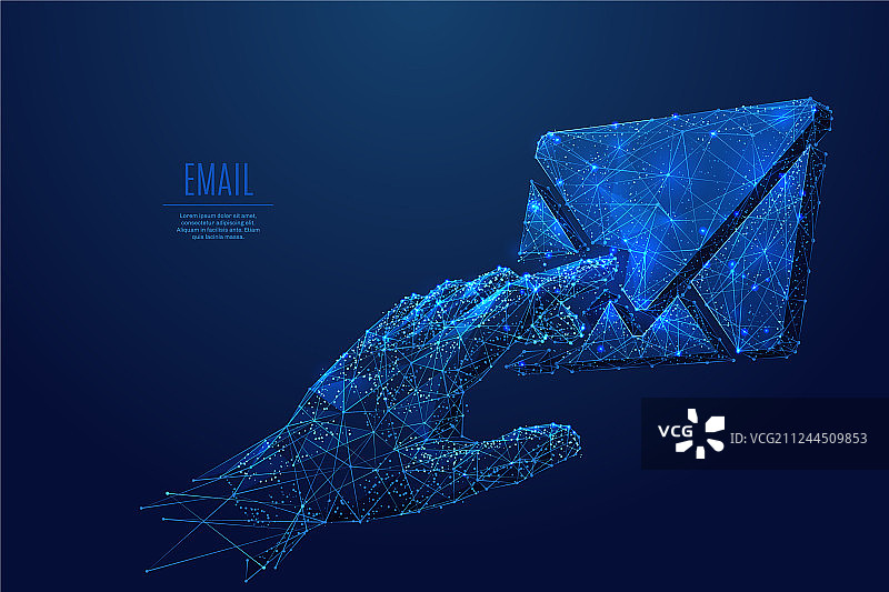 触摸邮件低多边形蓝色图片素材