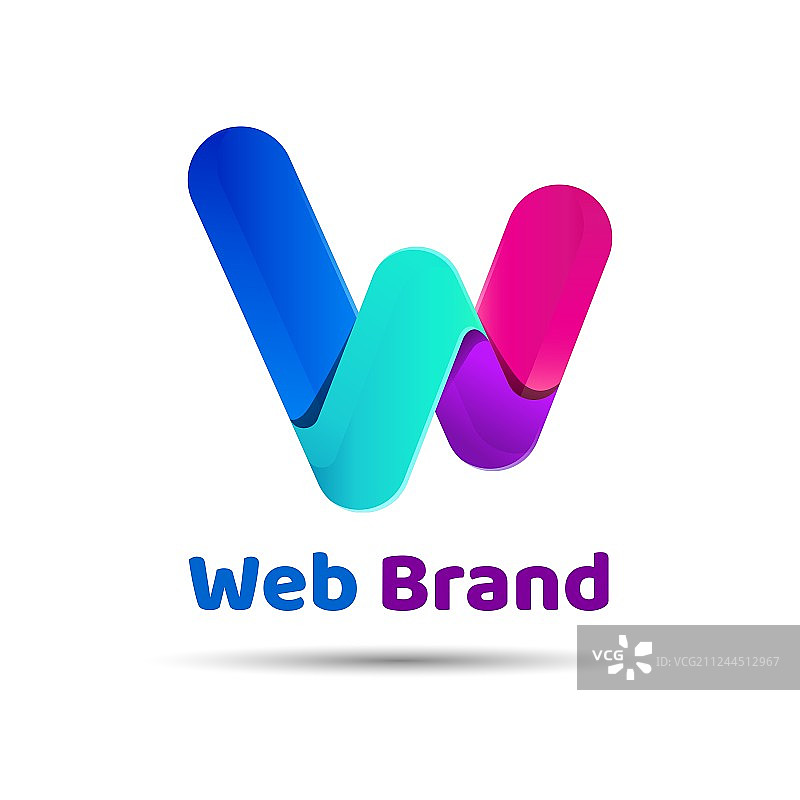 创意彩色字母W图片素材