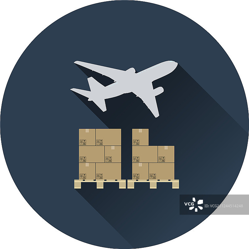 飞机下托盘上的盒子图片素材