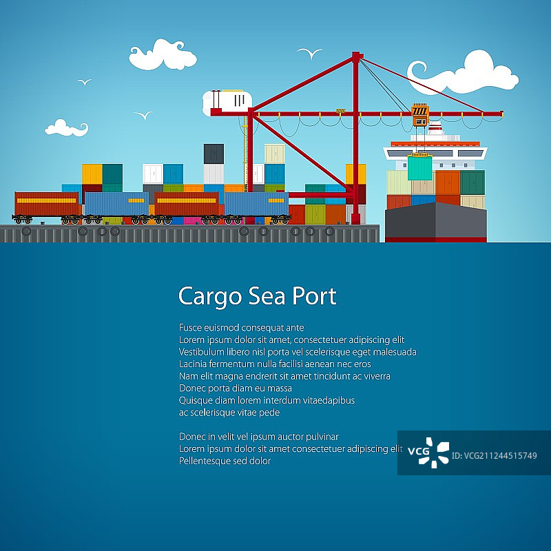 海运港口宣传单设计图片素材