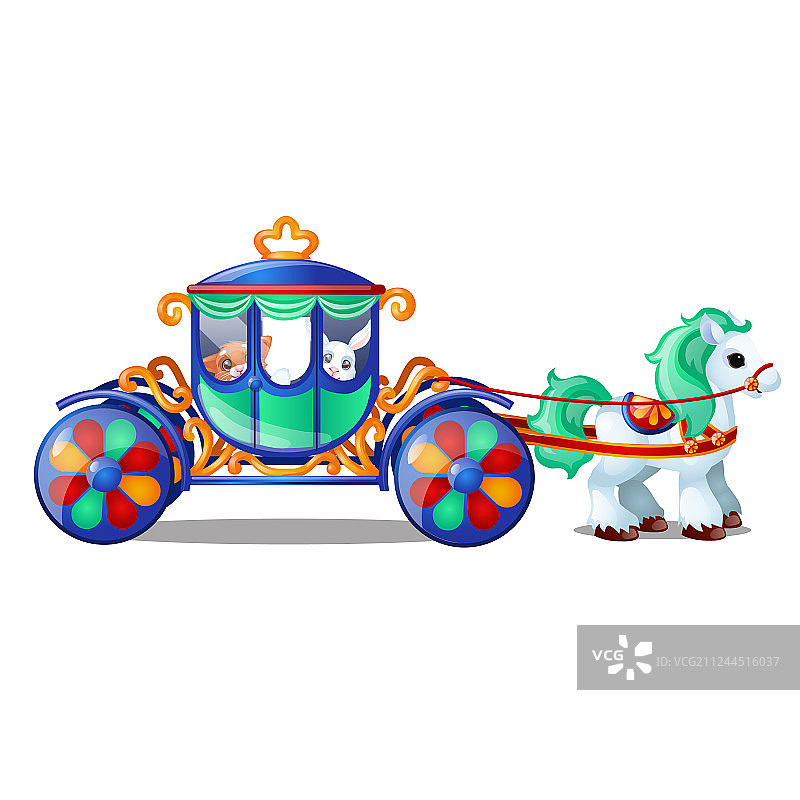 动画马戏团马或小马 carrying small图片素材