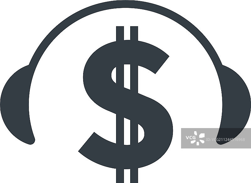 美元符号耳机图片素材