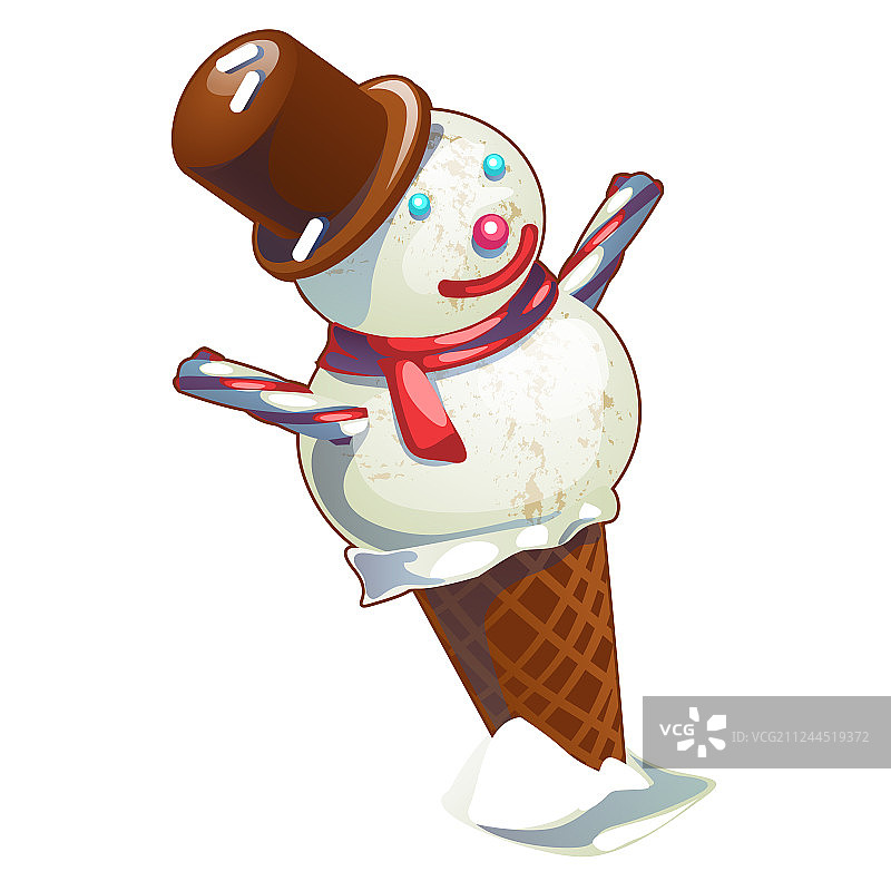 圣诞主题的华夫饼冰淇淋图片素材