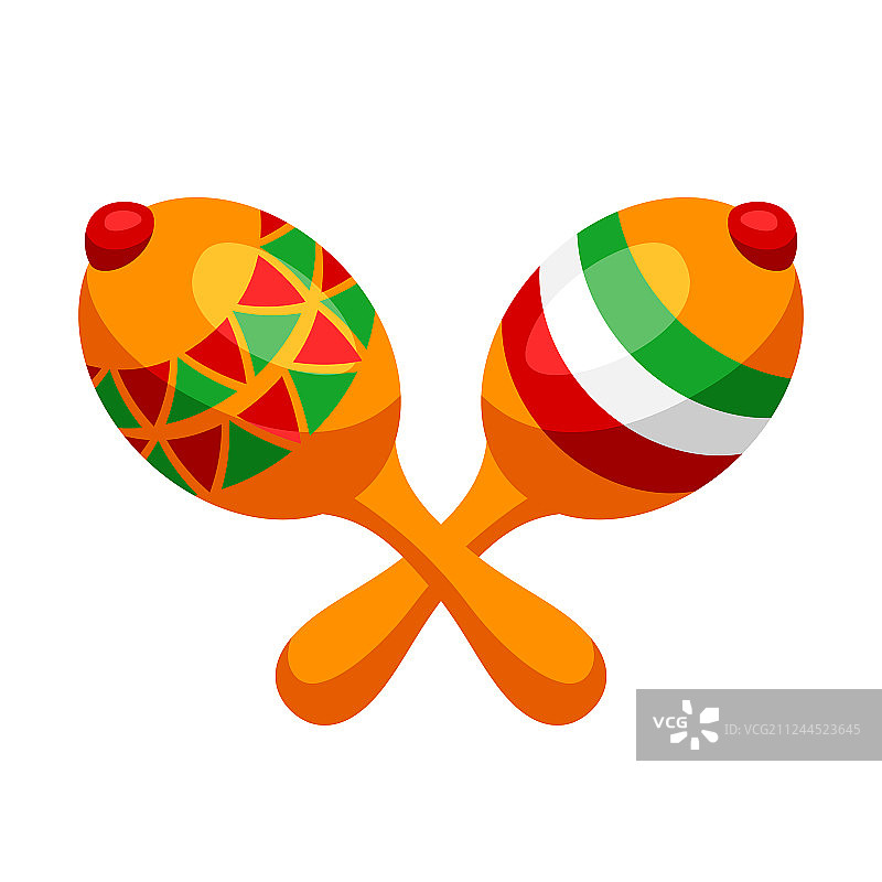 两个墨西哥装饰的沙锤图片素材