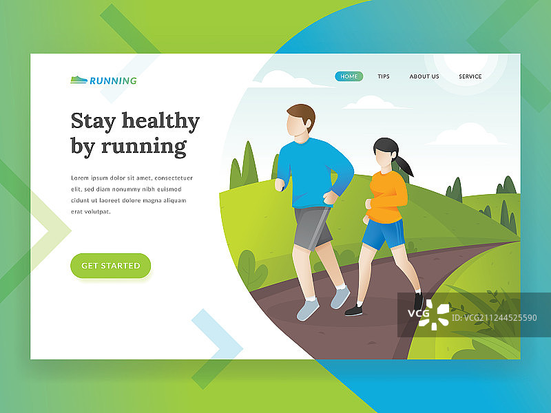 跑步主题着陆页图片素材