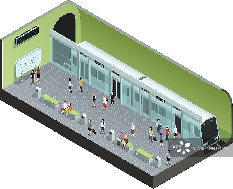 2.5D地铁站图片素材