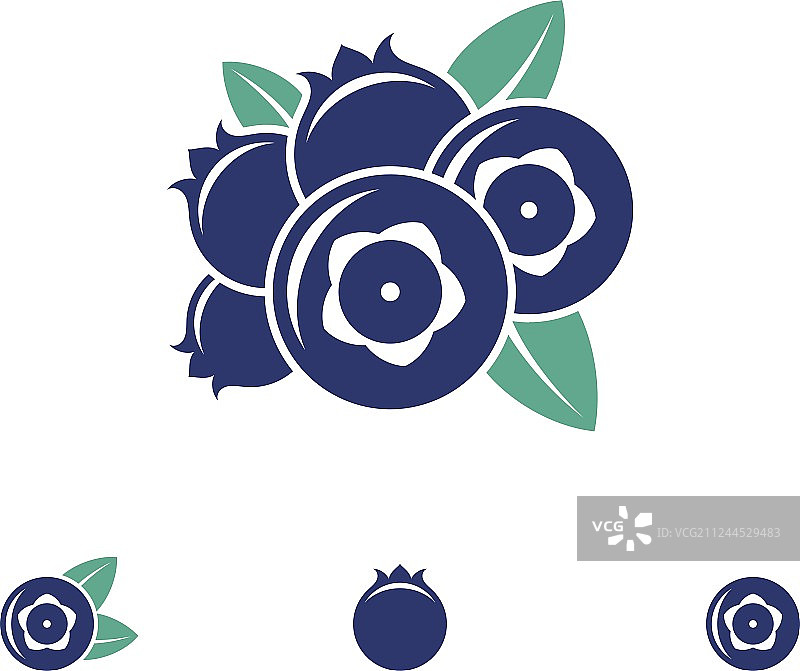 白色背景上的蓝莓抽象浆果图片素材