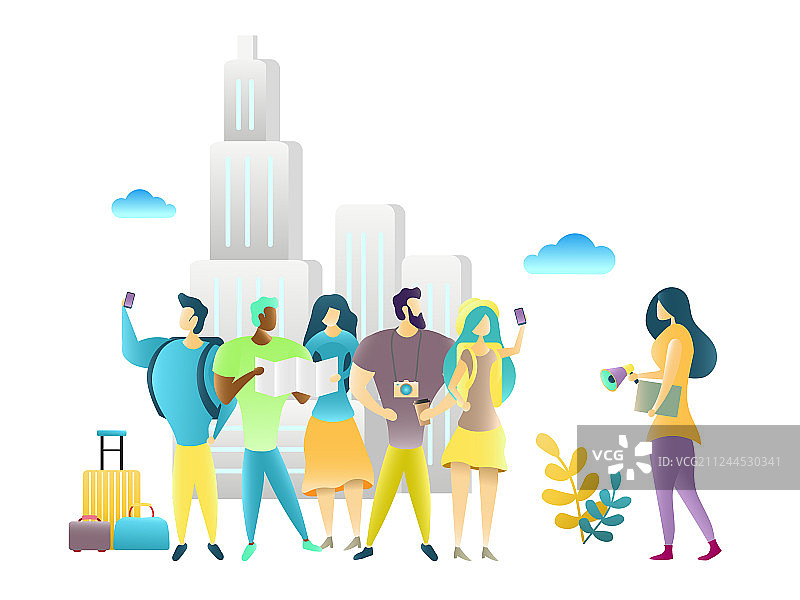 城市旅行导览图片素材