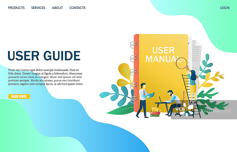 用户指南网站着陆页设计图片素材