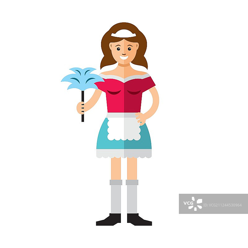 扁平风格的彩色清洁服务图片素材