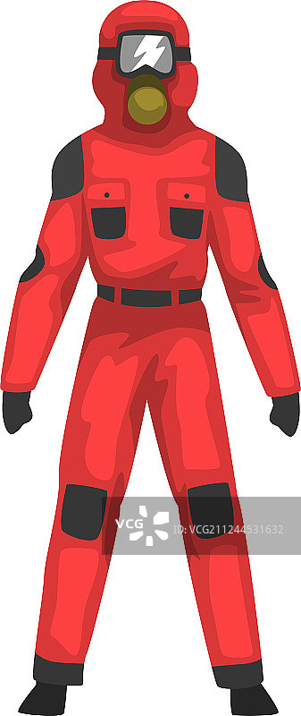 穿红色防护服和头盔的男人图片素材
