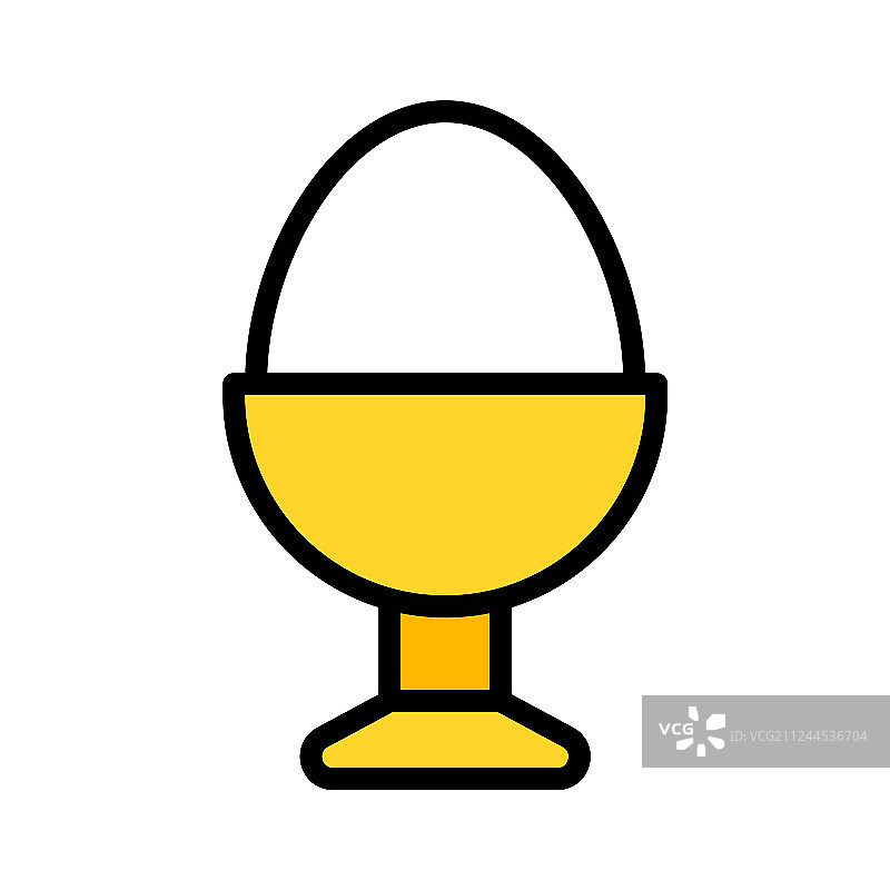 复活节彩蛋杯中的煮鸡蛋填充图标图片素材