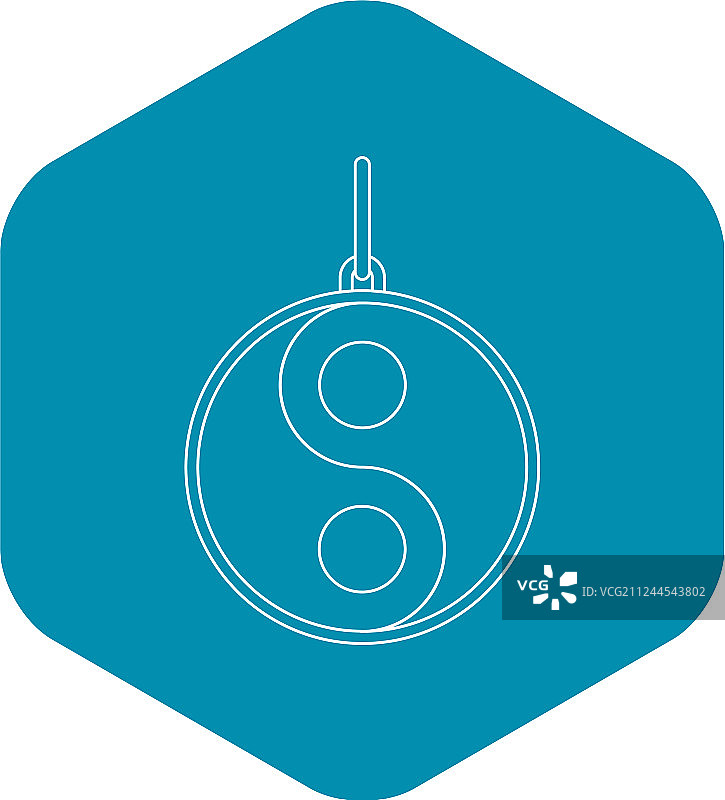 阴阳符号轮廓样式图标图片素材