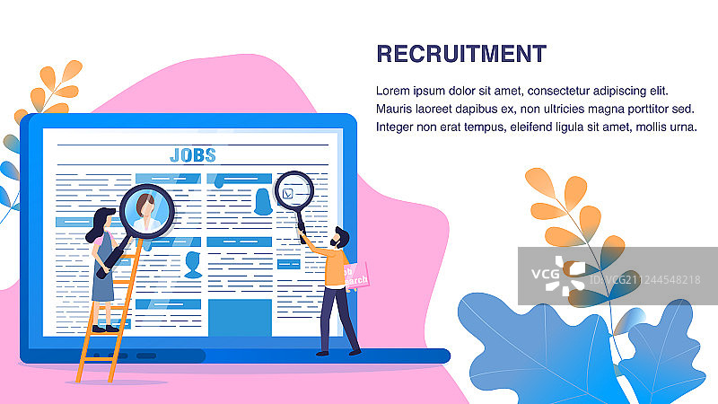 招聘文章：男女使用放大镜图片素材