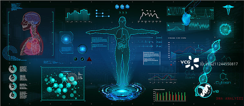 现代医疗检查HUD风格图片素材