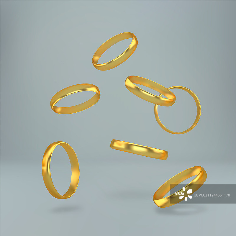 金色结婚戒指图片素材