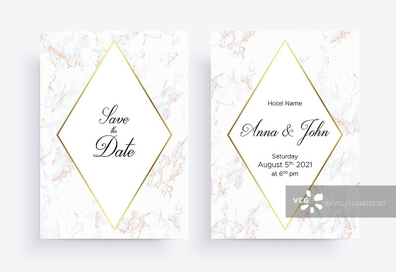 金色几何设计邀请卡模板图片素材