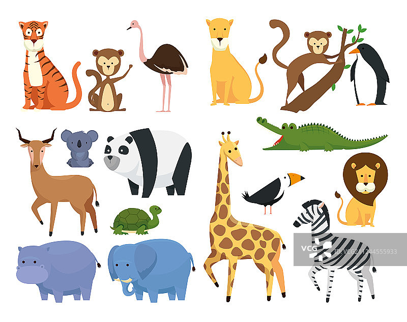 动物园野生动物保护区动物集合图片素材