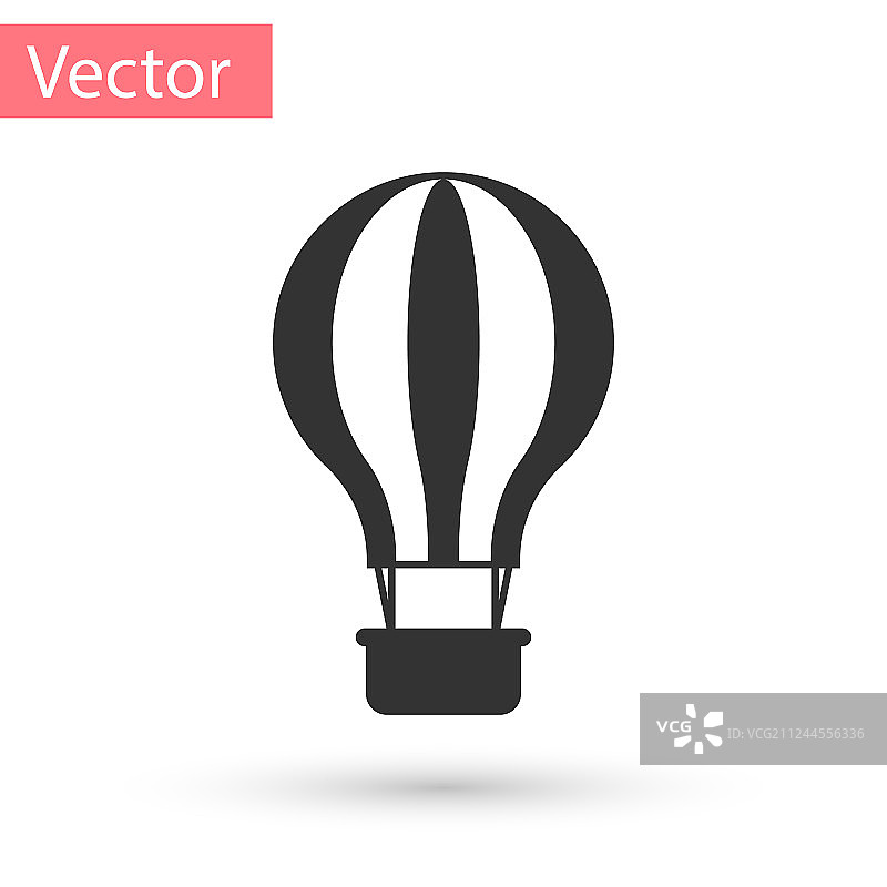 白色背景上的灰色热气球图标图片素材