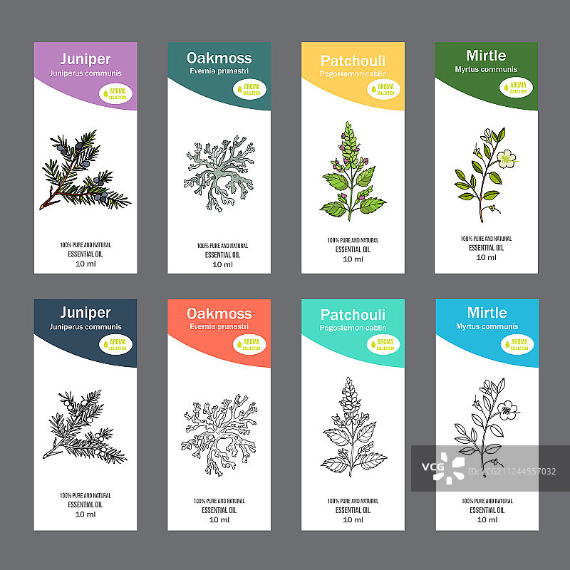 精油标签套装图片素材