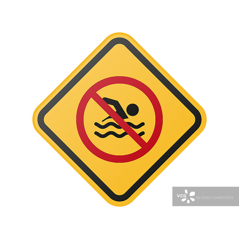 禁止在泳池游泳标志图片素材