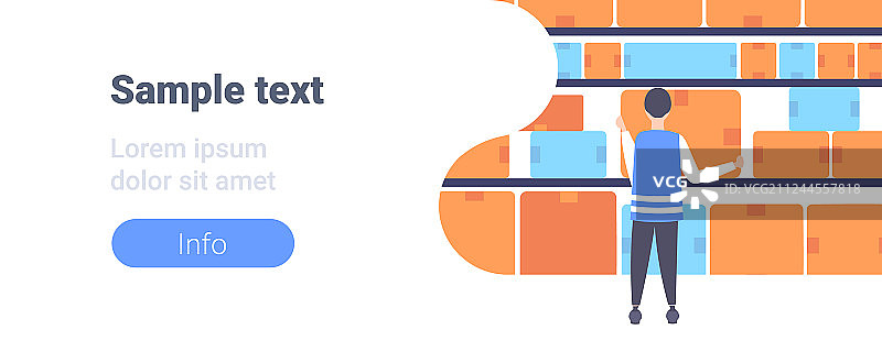 穿制服的仓库工人放置纸板箱图片素材