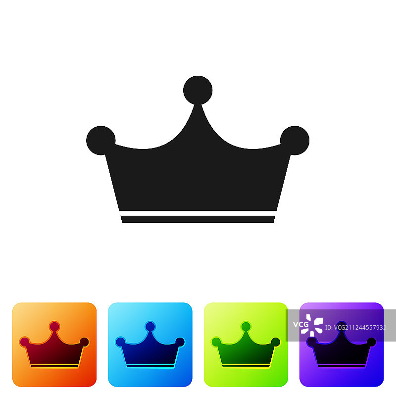 灰色皇冠图标，白色背景图片素材