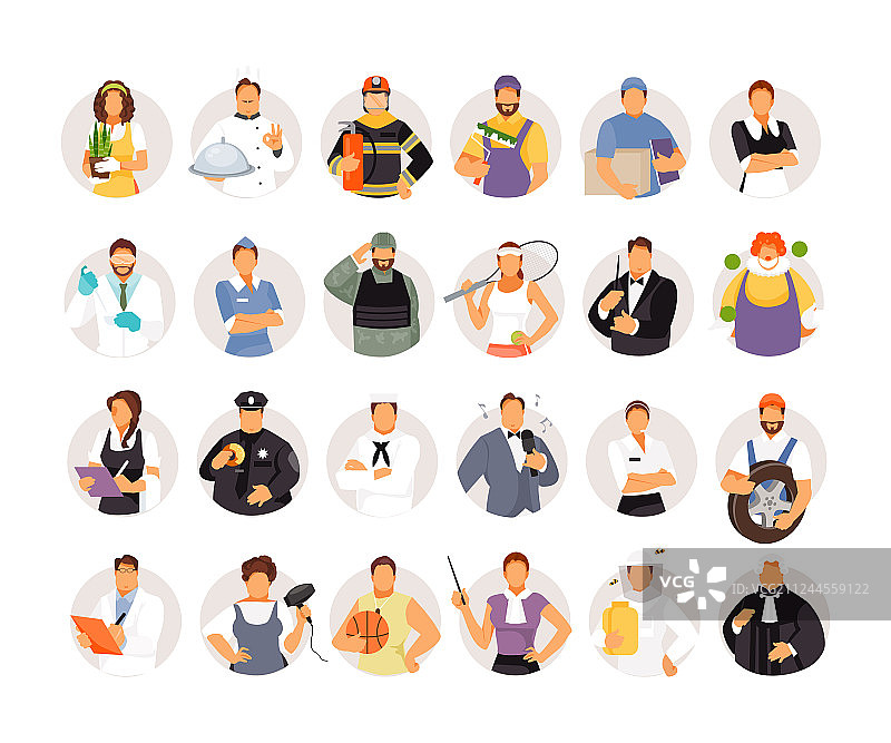 不同职业的人物肖像图片素材