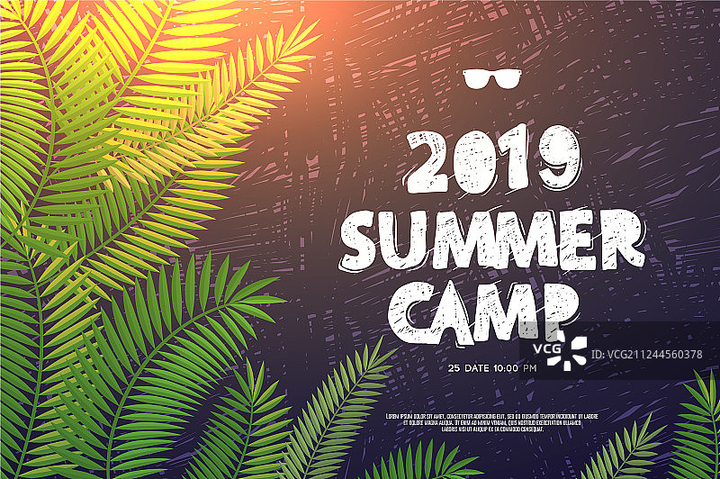 夏日度假和旅行主题夏令营图片素材