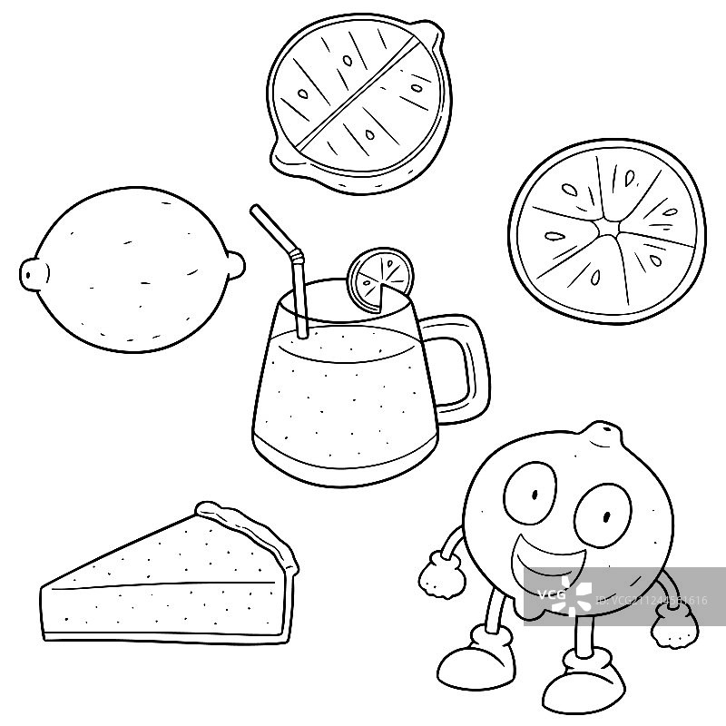 柠檬图案合集图片素材