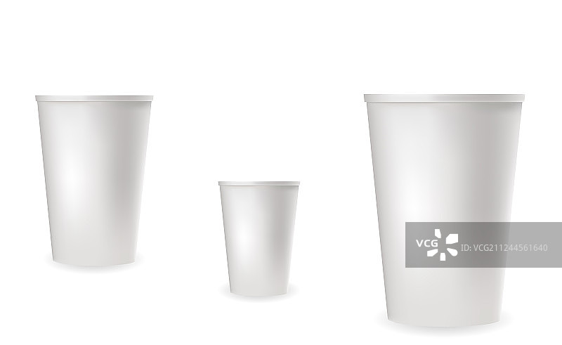 冷热饮用逼真白色塑料杯图片素材