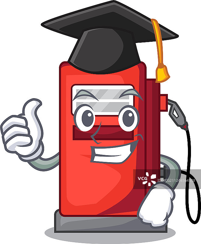毕业主题的汽油泵吉祥物图片素材