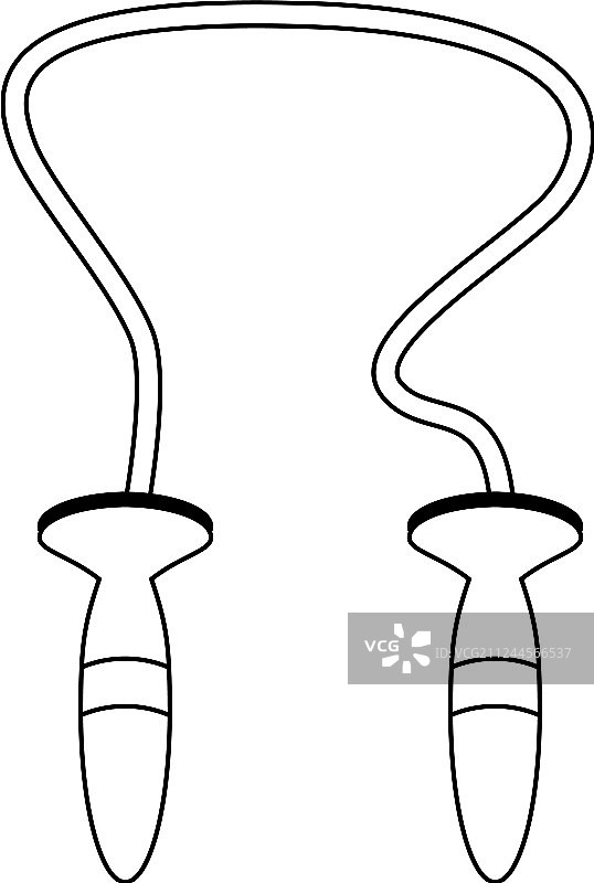 健身：绳子符号，黑白隔离图片素材