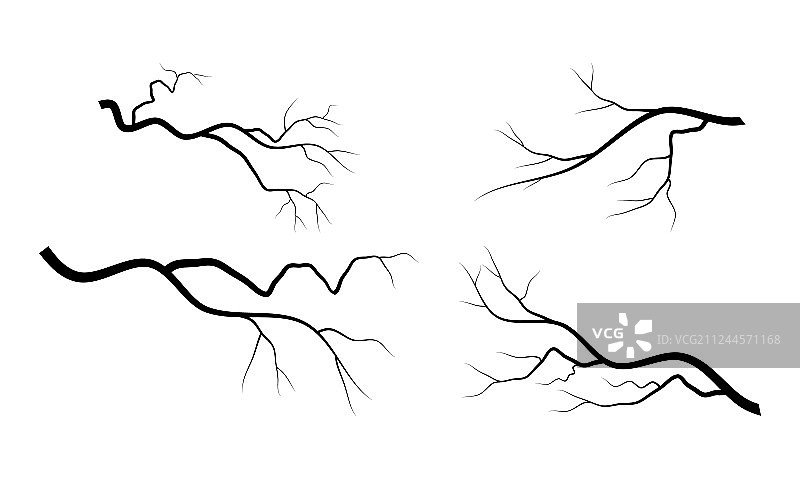 光秃树枝符号图标设计图片素材